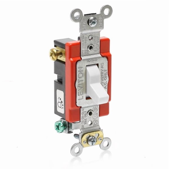 Leviton 3004567 20A 3-Way protective Treated Toggle AC Quiet Switch, White