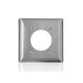 thumbnail image 1 of Leviton 3004816 C-Series Stainless Steel Metal 2 Gang Receptacle Wall Plate, 1 of 3