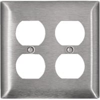 Leviton Satin Silver 2-Gang Stainless Steel Duplex Wall Plate