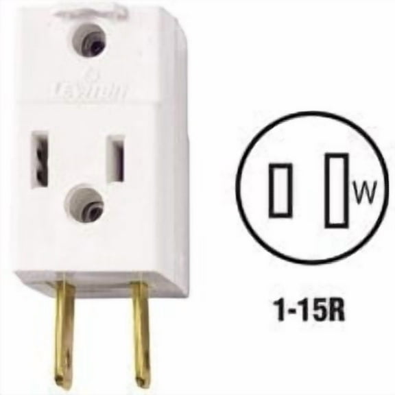 Leviton Outlet Adapter Non-Grounded 3 Outlet - Universal Shape - White