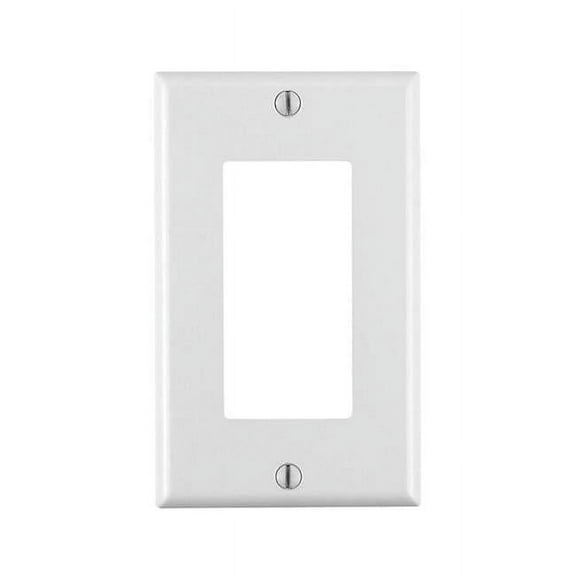 Leviton 3008381 4.5 x 2.75 x 025 in. 1 Gang Thermoset Plastic Wall Plate, White