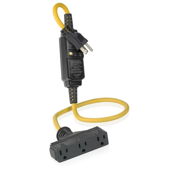 Leviton 3011648 3 ft. 14-3 SJTW Outdoor Black & Yellow Extension Cord