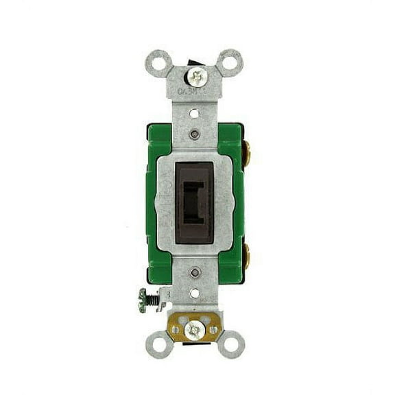 Leviton 3031-2L Brown Industrial Grade Single Pole Locking Toggle Light Switch 30A