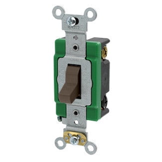 Leviton: 3033-2, 30 Amp, 120/277V, Toggle 3-Way AC Quiet Switch, Brown
