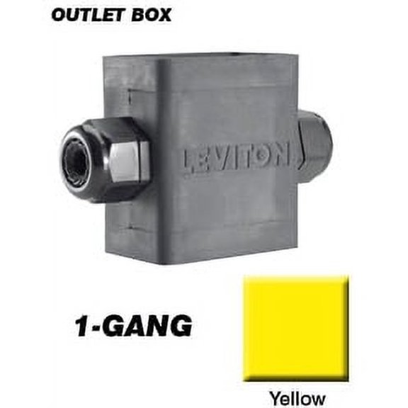 Leviton 3099F-2Y Feed-Thru Style Portable Outlet Box Extra Deep - Yellow
