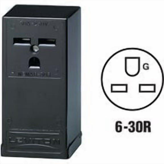 Leviton Grounded Single Outlet Receptacle 30A 250V Black 2 Pole