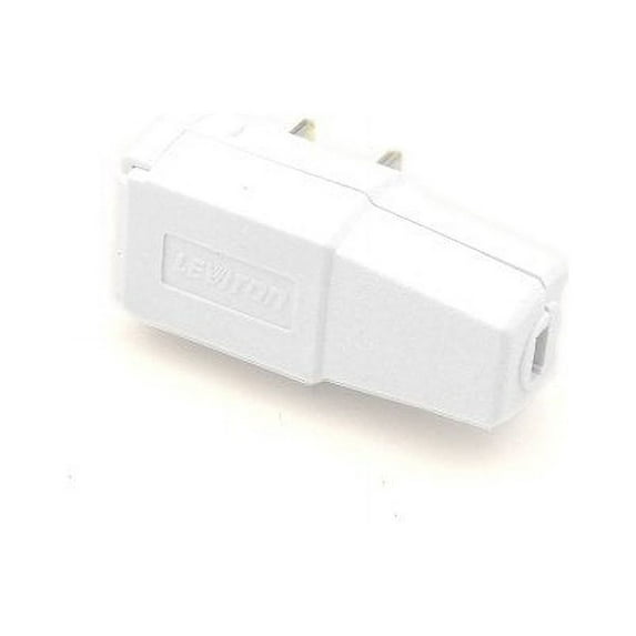 Leviton 321-W Non-Polarized Right Angle Easy-Wire Plug, 15A 125V, NEMA 1-15P, White