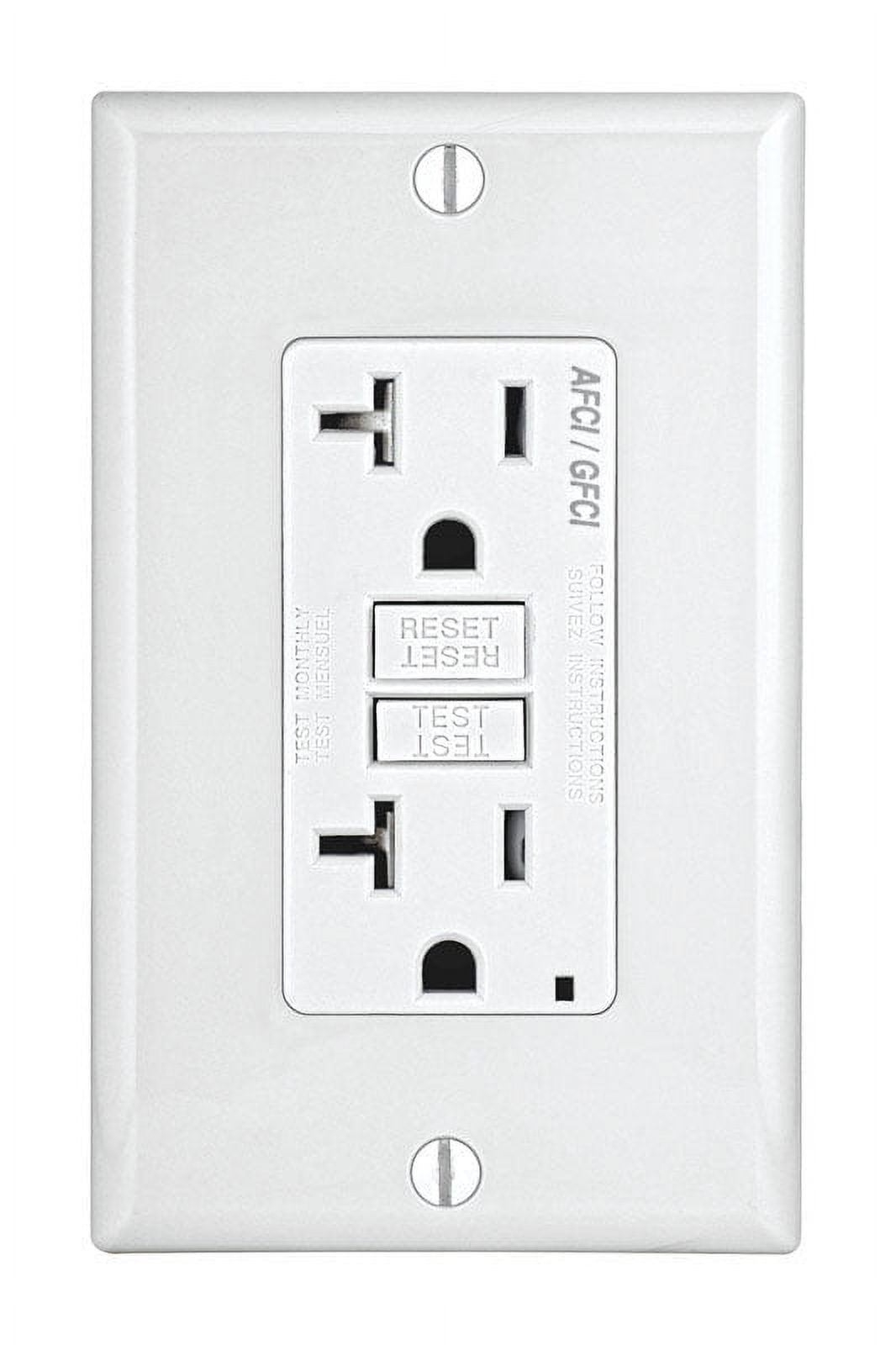Leviton 3809514 20A, 125V 5-20R Decora AFCI & GFCI Dual Function Outlet, White