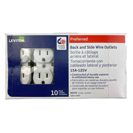 leviton m22-cbr15-wmp prograde 15 amp duplex outlet (10-pack) -white
