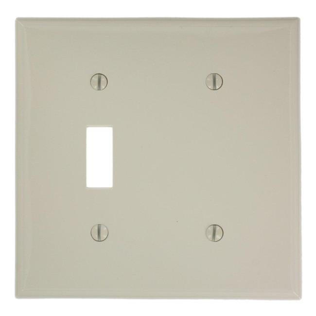 Light Almond Thermoplastic 2-Gang Blank Wall Plate