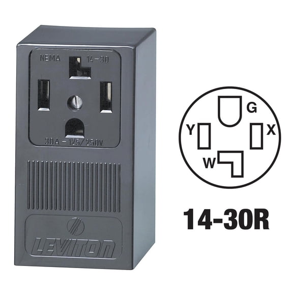 Leviton 4-Wire Dryer Power Outlet - Pack of 2 Indoor & Outdoor Use, NEC-Compliant