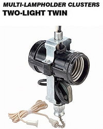 Leviton 4017-D2F Pull Chain Two Light Cluster Twin Light Socket