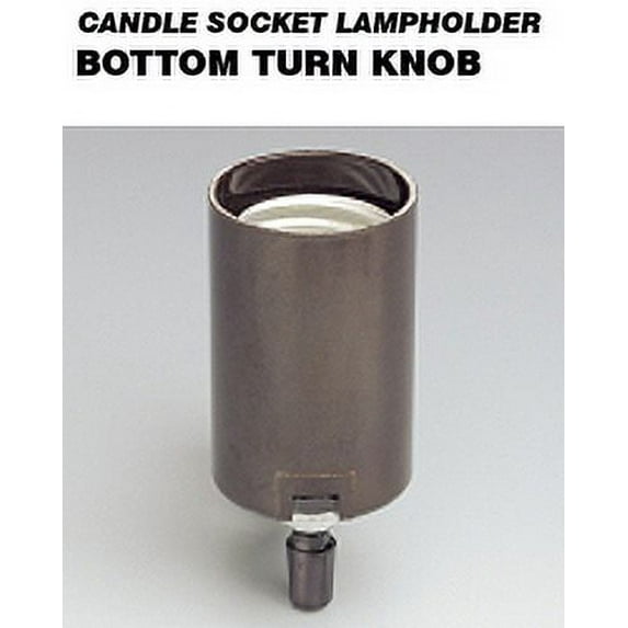 Leviton 4063 Candle Socket Lampholder Medium Base Two-Piece 2-Circuit LO-MED-HI-OFF Integral Turn Knob - Black