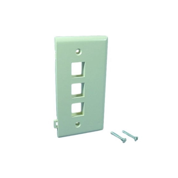 Leviton 40813-BA Almond 3-Port Quickport Sectional End Wall Plate