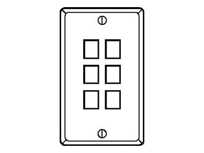 Leviton 410806EP (41080-6EP) QuickPort Single-Gang 6-Port Wallplate (Black)