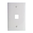 thumbnail image 1 of Leviton 41091-1WN QuickPort Midsize Wallplate, Single Gang, 1-Port, White, 1 of 2
