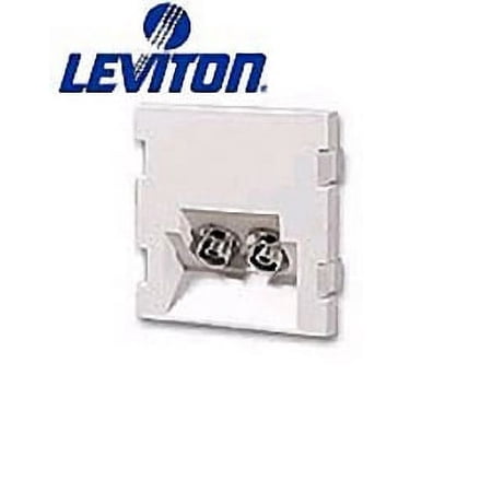Leviton 41292-PFI MOS Insert Duplex FC Fiber Adapter with Phosphor Bronze Sleeve 45° Exit - Ivory