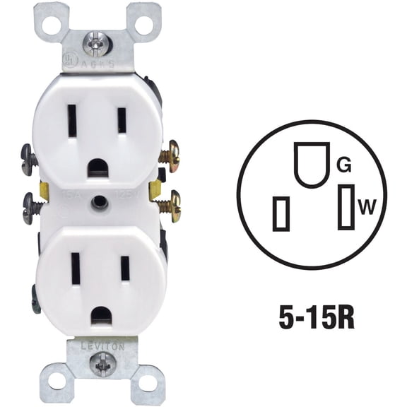 Leviton Electrical - Leviton Shallow Grounded Duplex Outlet - Single Pack