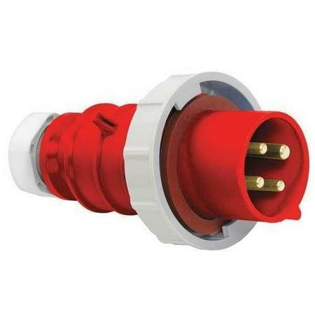 Leviton 430P7W Industrial Pin & Sleeve Plug, 3-Phase, 480VAC, 30A, IP67