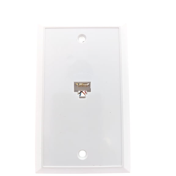 Leviton 4625B-48W 8-Wire Telephone Jack Wallplate, Type 625B4, White 25-Pack