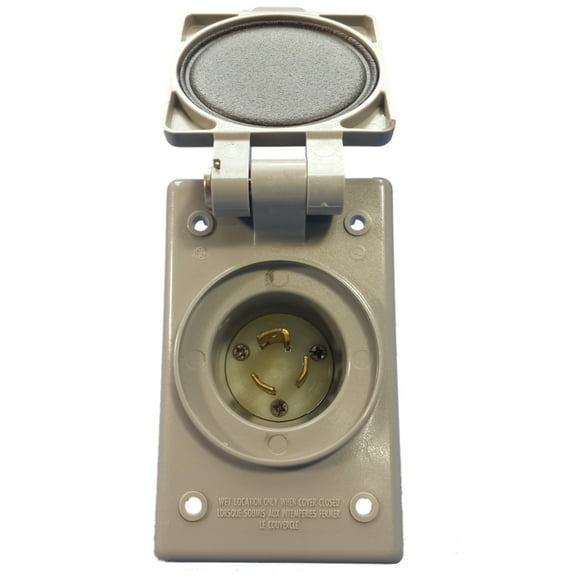 Leviton 4716-FWP L5-15 Locking Flanged Inlet Plug and Cover