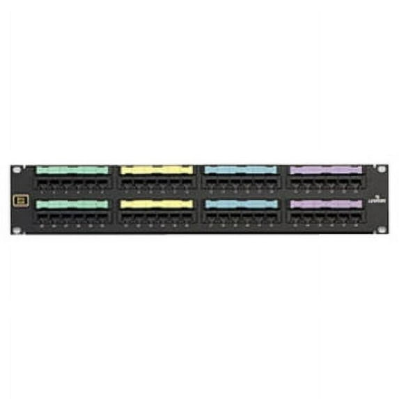 Leviton 49012-J48 48-Port Voice Grade Patch Panel 8P2C Jacks 2 25-Pair Connectors