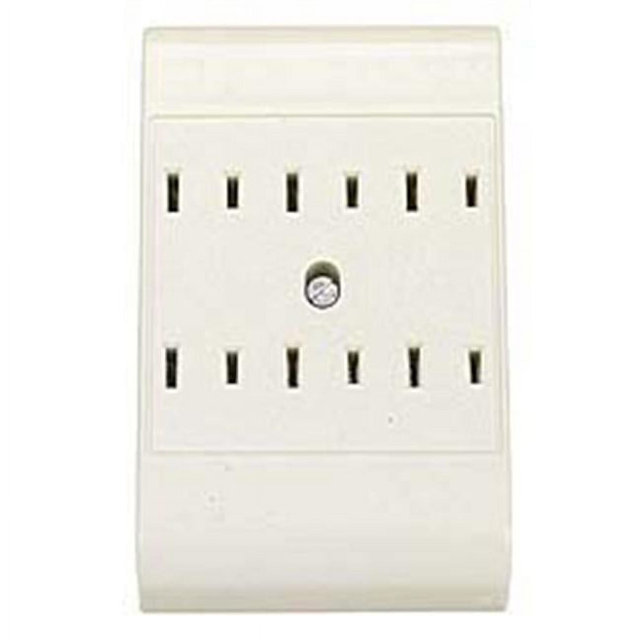Leviton R52-49687-00W White Six Outlet Plug-In Outlet Adapter
