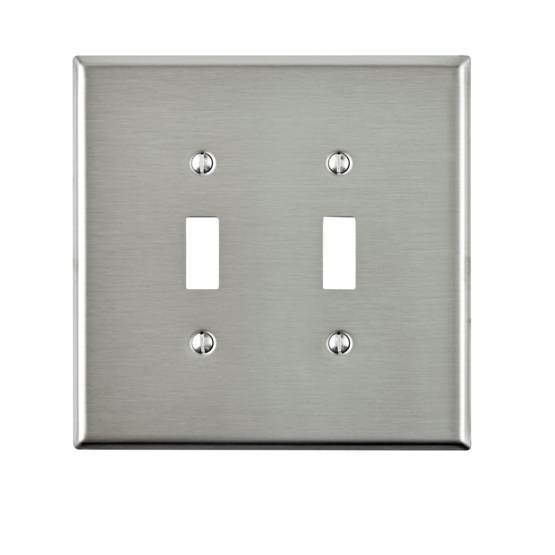 Oversized Stainless Steel 2-Gang 2-Toggle Wall Plate