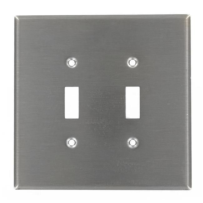 Oversized Stainless Steel 2-Gang 2-Toggle Wall Plate