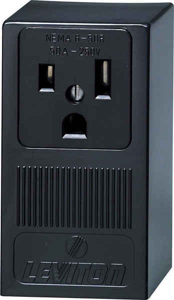 Leviton Black Thermoplastic 50 Amp Surface Mount Outlet