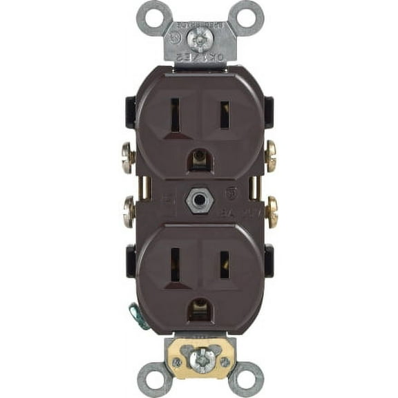 Leviton 5014-SP 15 Amp, 125 Volt, Receptacle Duplex, 2 Pole, 3 Wire, Commercial Grade, Brown