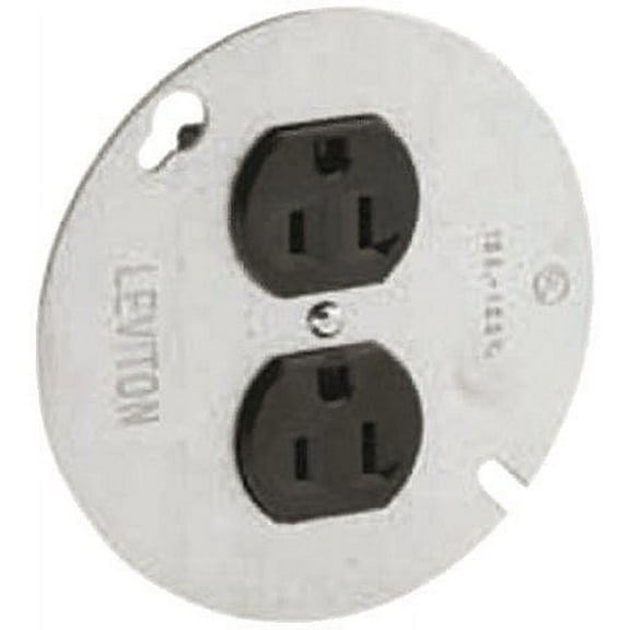 Leviton Duplex Receptacle 5042, 4-Inch Cover - 15 Amp, 125 Volt, Zinc Plated Steel