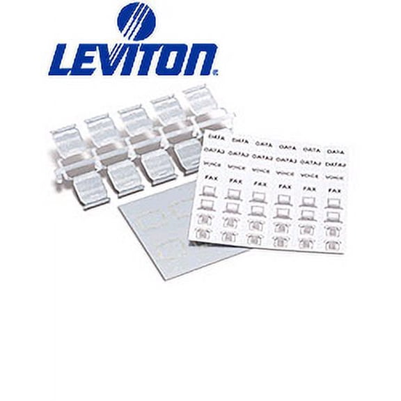 Leviton 51084-ICN QuickPort Shutter Kit with Pre-Printed Icons on Clear Labels