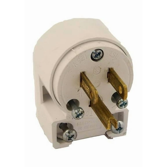 Leviton Plug 515AN Angle 5-15P Commercial Office Grade - 15 Amp 125 Volt - White
