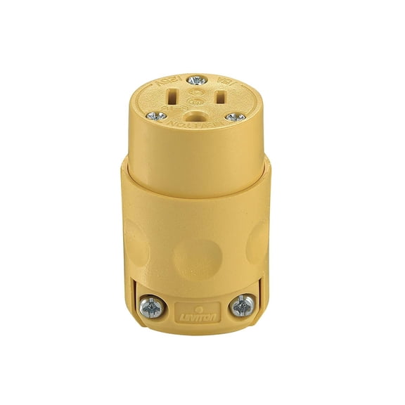 Leviton 515CV Commercial Grade Straight Blade Connectors, pack of 1, Yellow