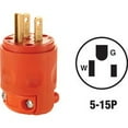 thumbnail image 1 of Leviton 515PV-OR Electrical Plug, 2 -Pole, 15 A, 125 VAC, NEMA: NEMA 5-15P, Orange, 1 of 2