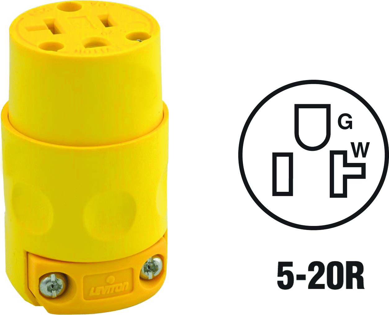 Leviton 520CV 20A 125V Duplex Receptacle  20A 125V  UL Listed for US Residential Electrical Code Compliance, Drop-in NEC-Standard Wiring