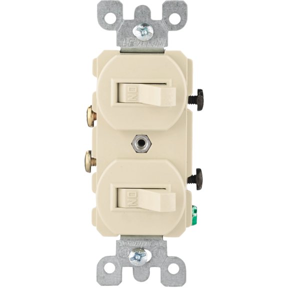 Leviton 5224-2 Duplex Style AC Combination Switch, Grounding, 15A 120/277V, Brown