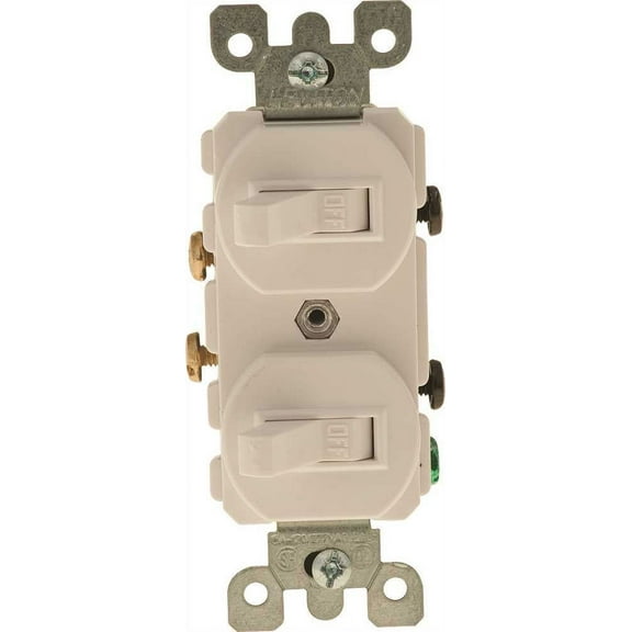 Leviton 5224-2W 120/277-Volt 15 Amp 1-Pole Duplex Style Commercial Grade AC Combination Toggle Switch, White