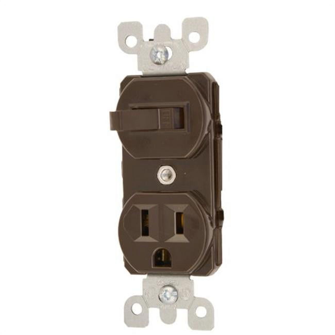 Leviton 5225 15 Amp, 120 Volt, Duplex Style Combination Single Pole Switch/Receptacle Grounding