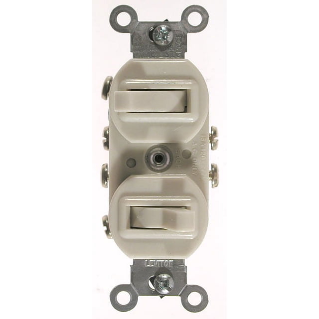 Leviton 5243 15 Amp, 120/277 Volt, Duplex Style Two 3-Way Combination ...