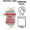 thumbnail image 1 of Leviton 5262-SGW 5-15R Duplex Receptacle Industrial - White, 1 of 2