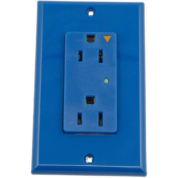 Leviton 5280-IGB 15-Amp, 125-Volt, Decora Plus Duplex Receptacle, Straight Blade, Industrial Grade, Isolated Ground, Surge with Indicator Light
