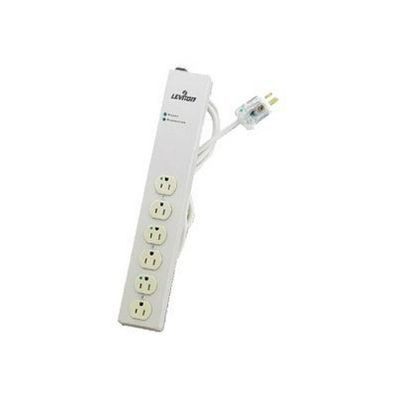 Leviton 5300 - Power distribution strip - AC 120 V - input: NEMA 5-15 - output connectors: 6 (NEMA 5-15) - beige
