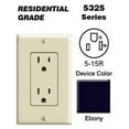 thumbnail image 1 of Leviton 5325-E 15 Amp, 125 Volt, Decora Duplex Receptacle, Residential Grade, Grounding, Ebony, 1 of 1