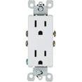 thumbnail image 1 of Leviton Decora Duplex Receptacle 5325-W - 15 Amp, 125 Volt, Grounding - White, 1 of 1