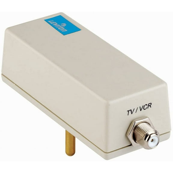 Leviton 5350-PC 2-Wire Coax Low-Voltage and Data Line, Surge Protective Device, NEMA 5-15 Plug-In for Ground, Non-Stackable