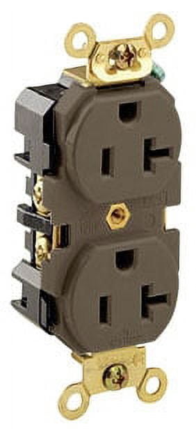 Leviton 5362-S 20A 125V Heavy Duty Grade, Straight Blade Self Grounding, Brown (10 Pack)