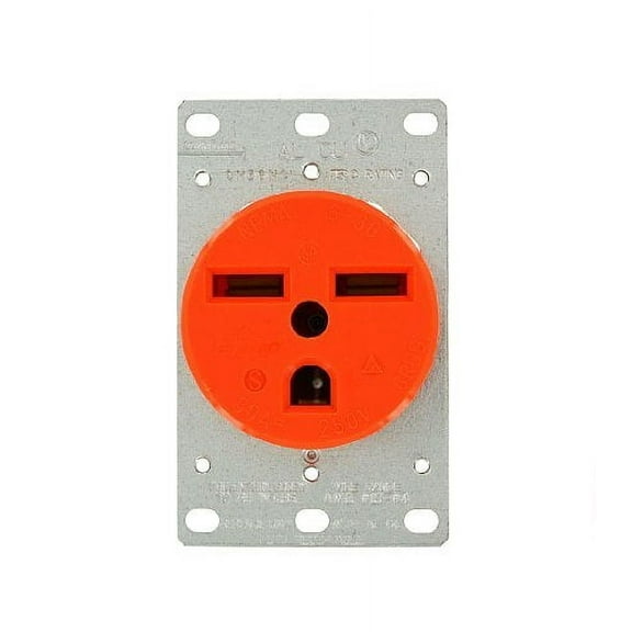 Leviton 5372-IG Flush Receptacle Isolated Ground Industrial Grade 6-30R 30A 250V - Black