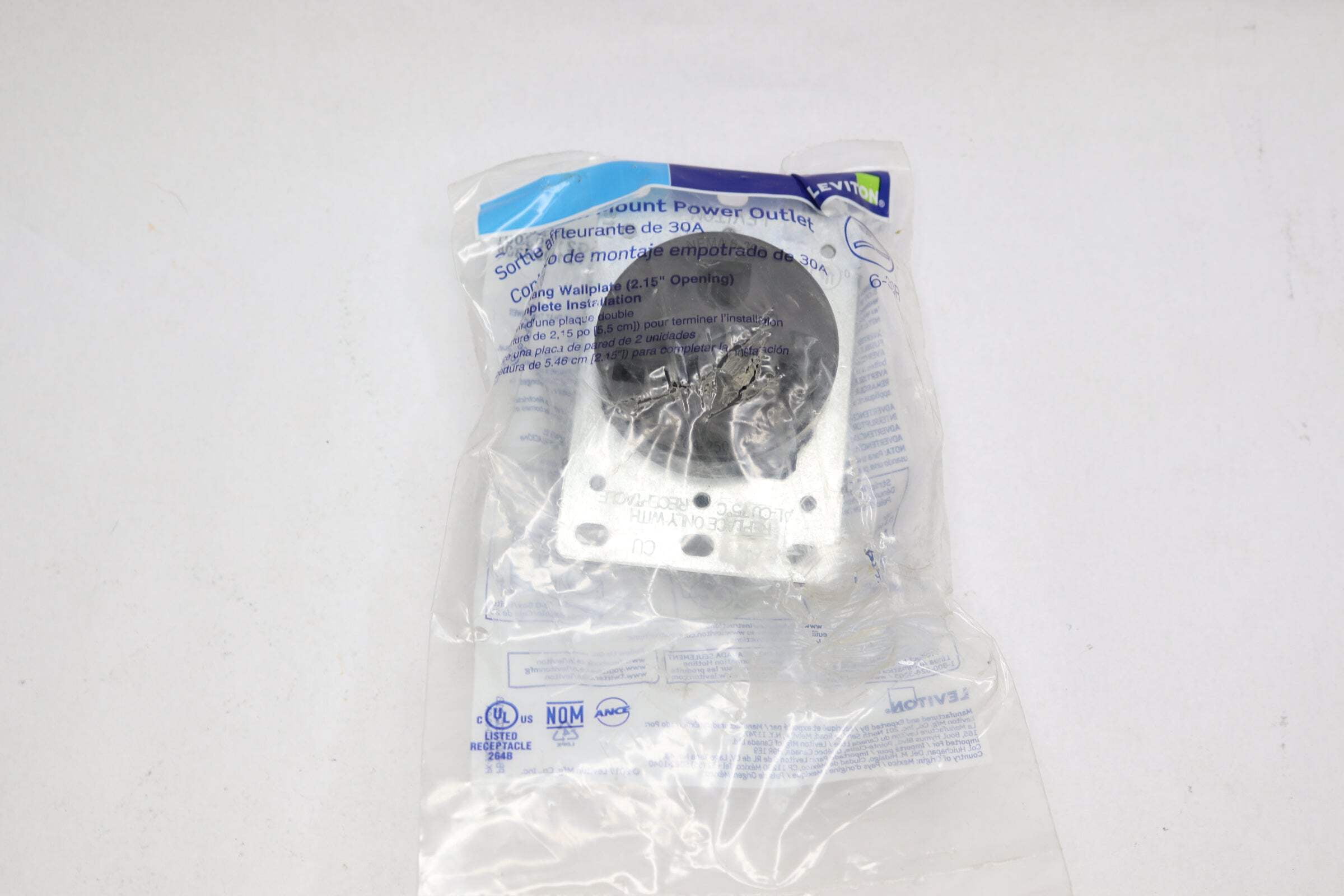 Black 30 Amp Tamper Resistant Commercial Outlet with Wall Plate
